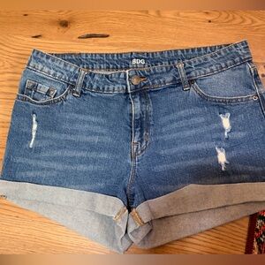 BDG Women's Distressed Blue Jean Shorts